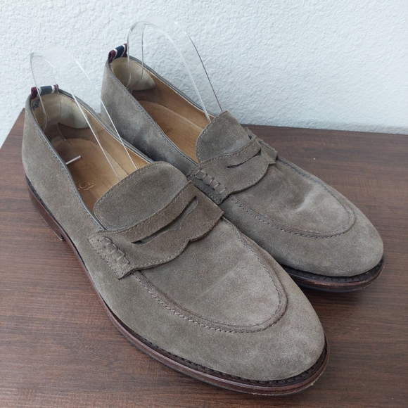 J.Crew Oar Stripe Penny Loafers in Italian Leather Men's Size 10.5D - Picture 1 of 9